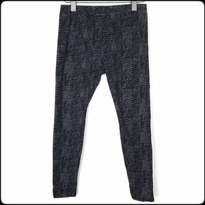 SIMPLY VERA VERA WANG Women's Striped Zig Zag Black & Gray Leggings Size: Medium